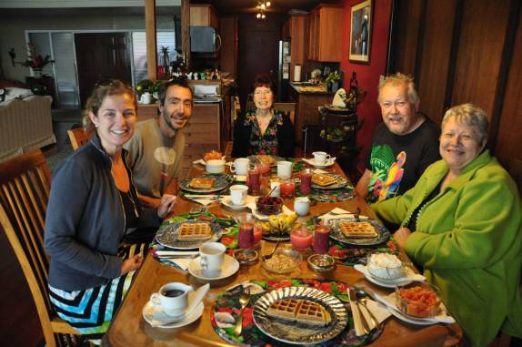 O maravilhoso café da manhã no B&B em Kona, na Big Island, no Havaí